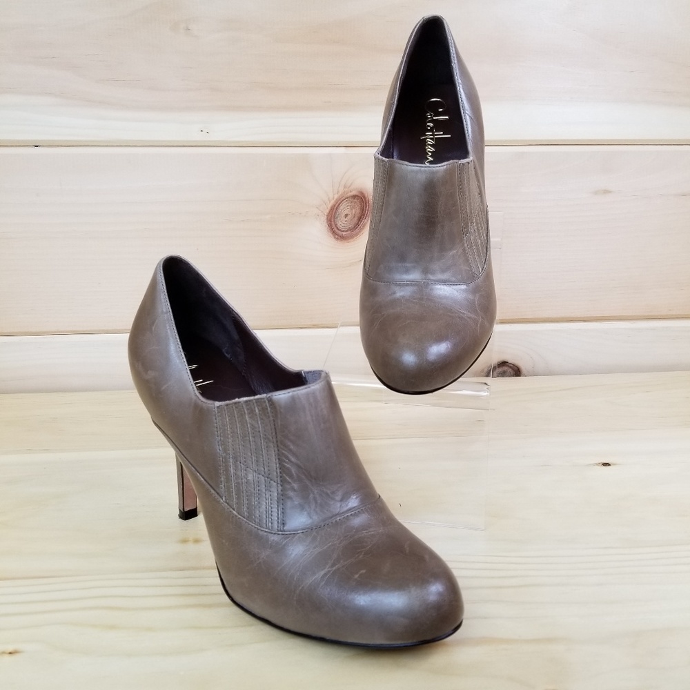 Cole Haan Ankle Bootie Heels Light Brown Leather
